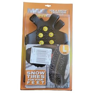 1 NIB Maxx Dry Grip Men's Tires Shoe Non Slip Ice Cleats Studs Sz L 7 - 10